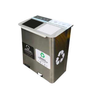 Punto Ecológico Acero Inoxidable Tapa Pedal 105 Litros