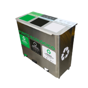 Punto Ecológico Acero Inoxidable Tapa Pedal 160 Litros